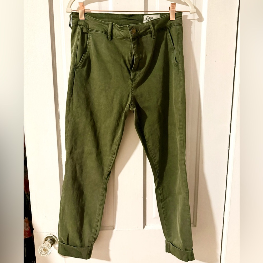 Cosmic Blue Love Olive Green Army Green Pants Size 29 Inseam 26”